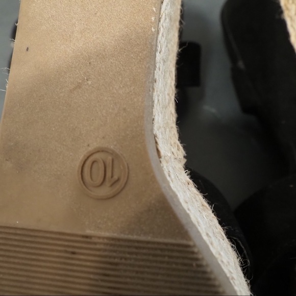 Big Buddha sz 10 black vegan fabric wedge espadrilles - Picture 15 of 15